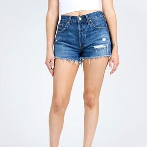 Levi’s 501 Sz 31 (12/13) Denim Shorts Womens High Rise Button Fly # 56327-0116